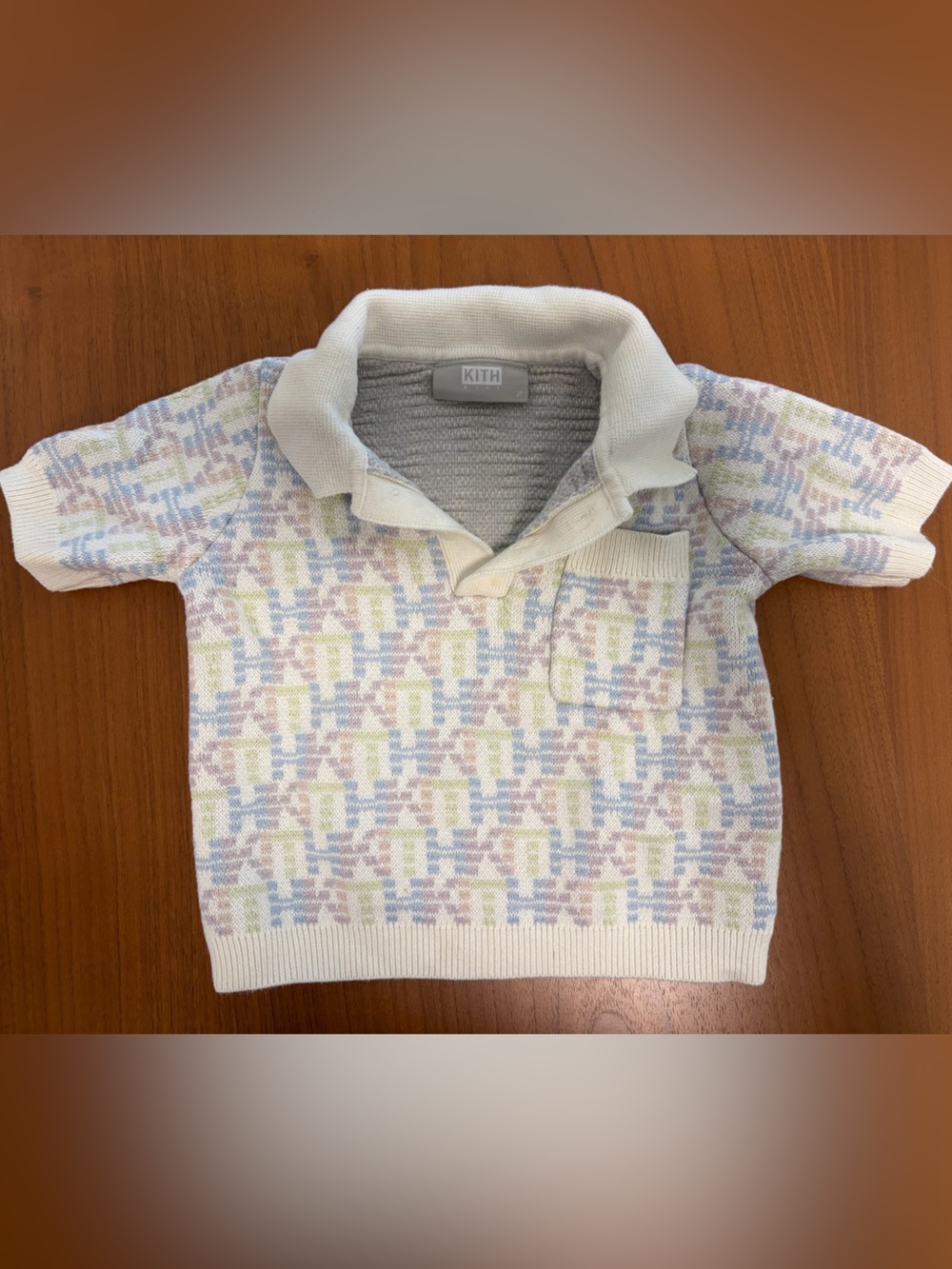 Kith Men's Pastel Mosaic Turtleneck Sweater in White, Blue, Pink, Green